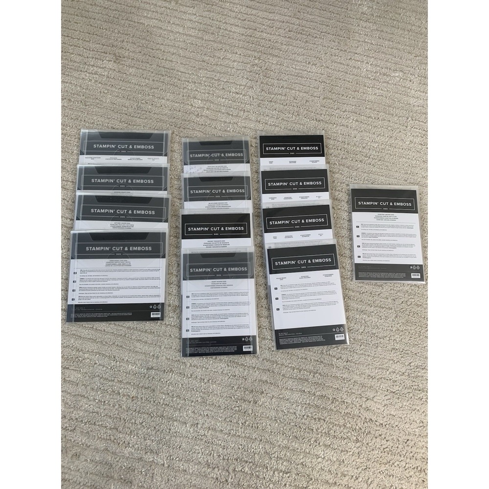 Stampin' Up! Huge Lot Of 14 Complete Sets Stampin' Cut & Emboss Dies ESTATE LOT
